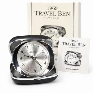 Restoration Hardware Travel Ben 1969 Alarm Clock Westclox Replica Folding Case